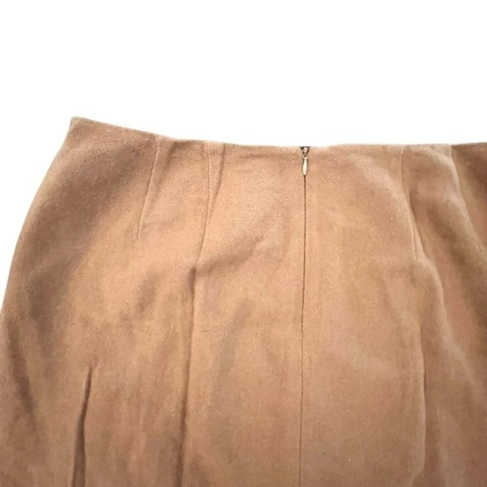 100% Wool Short Skirt Jones New York Signature Size 16 NWT Lined‎ Brown Fringe